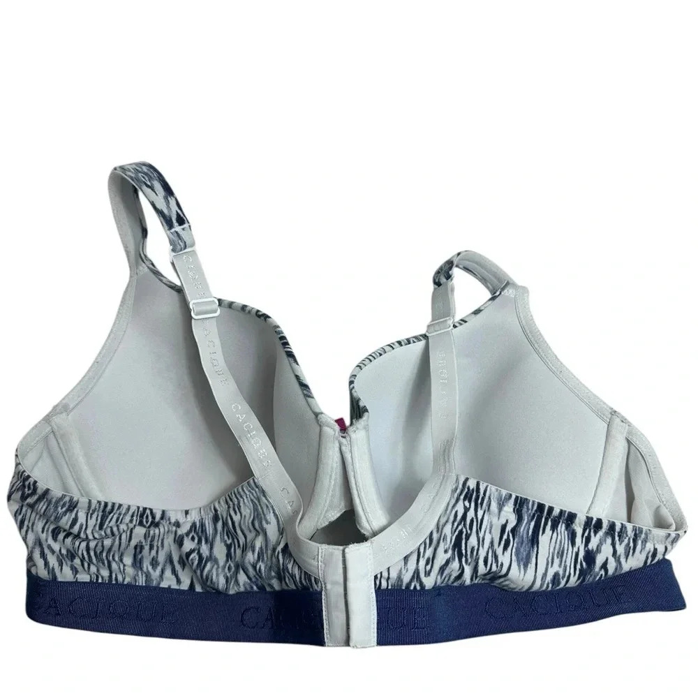 Cacique blue and white print lightly lined t-shirt bra size 44C - Picture 3 of 10
